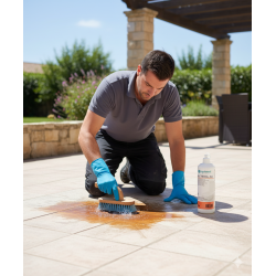 Limpar ferrugem no pavimento